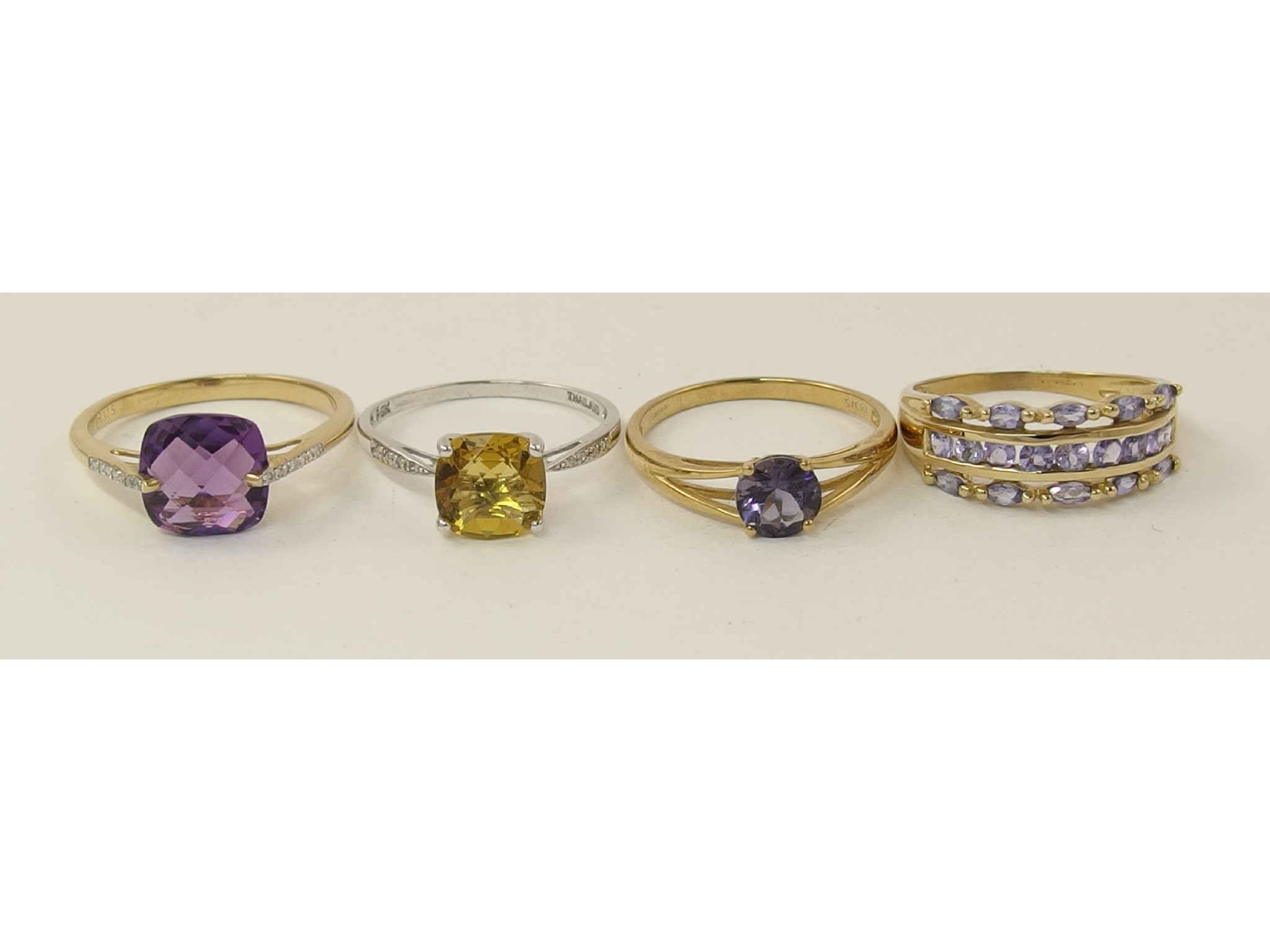 Appraisal: A ct amethyst and diamond ring a ct citrine and