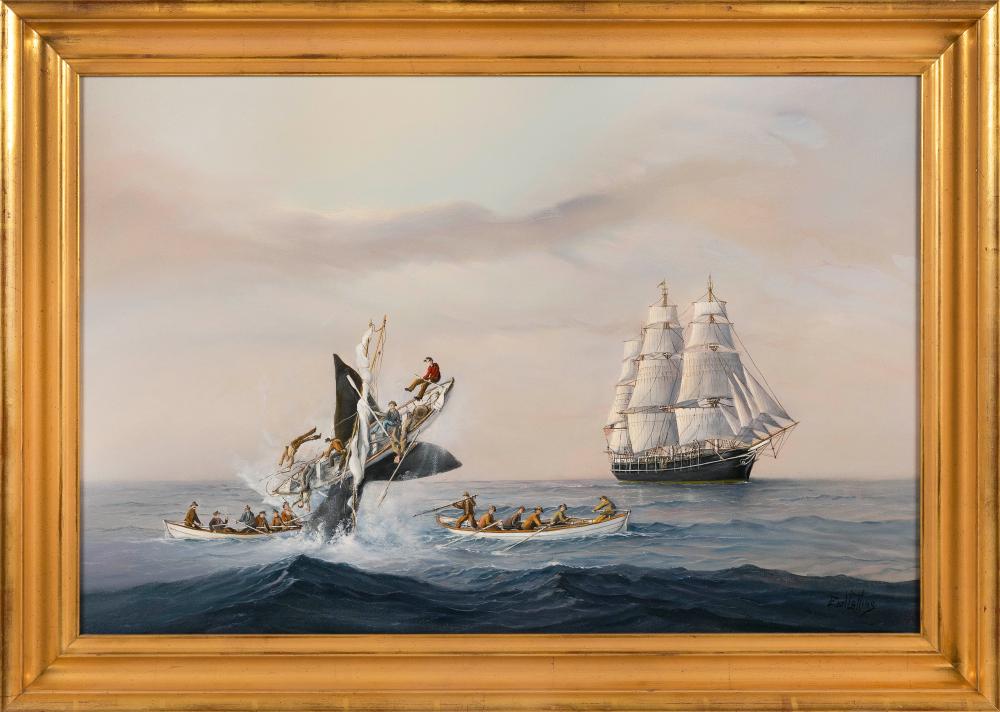 Appraisal: EARL COLLINS CONNECTICUT NEW YORK - A WHALE HUNTING SCENE