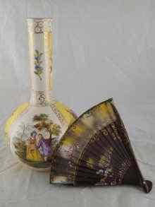 Appraisal: A tall onion shaped vase with tall neck and underglaze