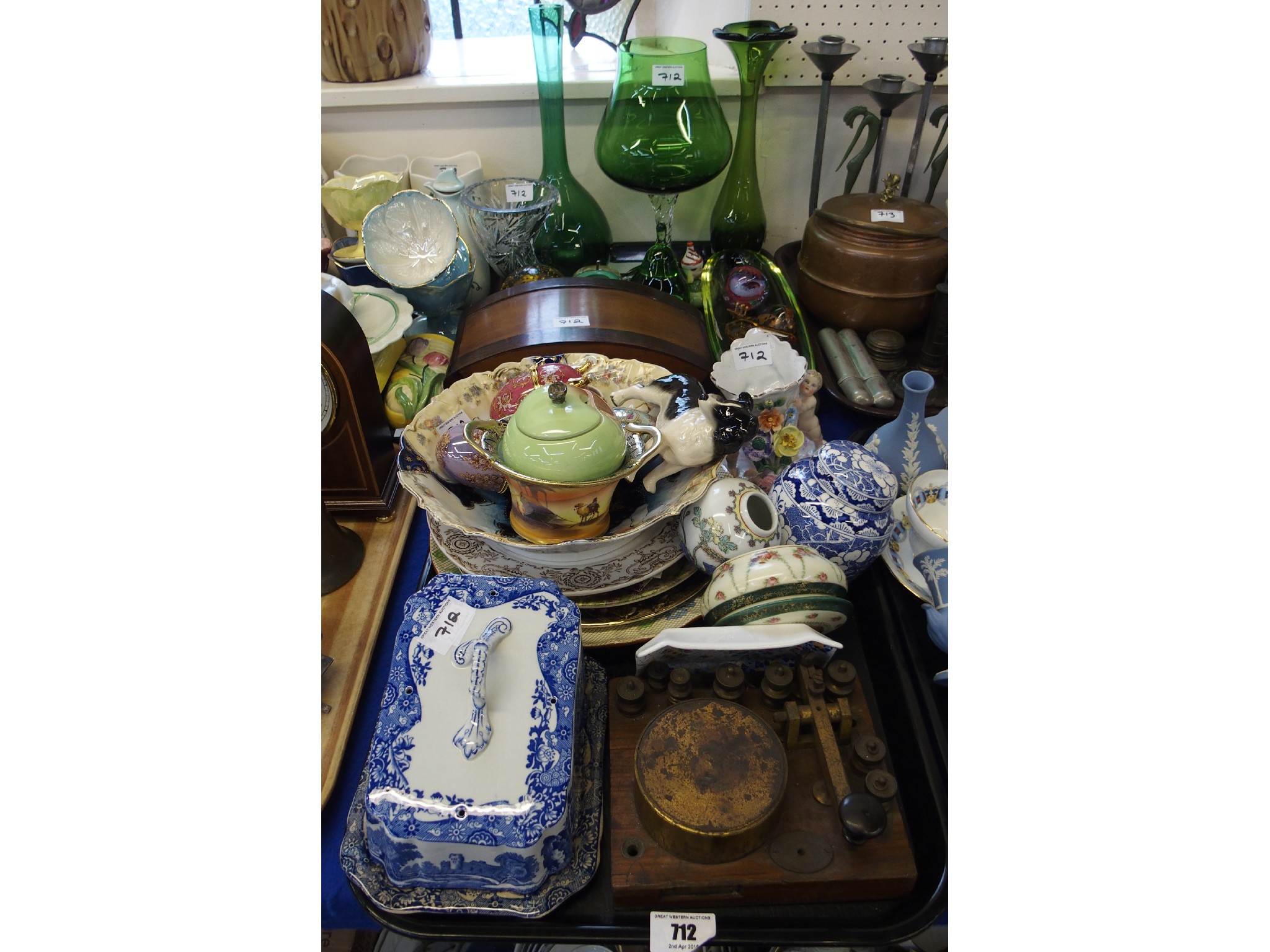 Appraisal: Spode butter dish and cover assorted plates pots porcelain eggs