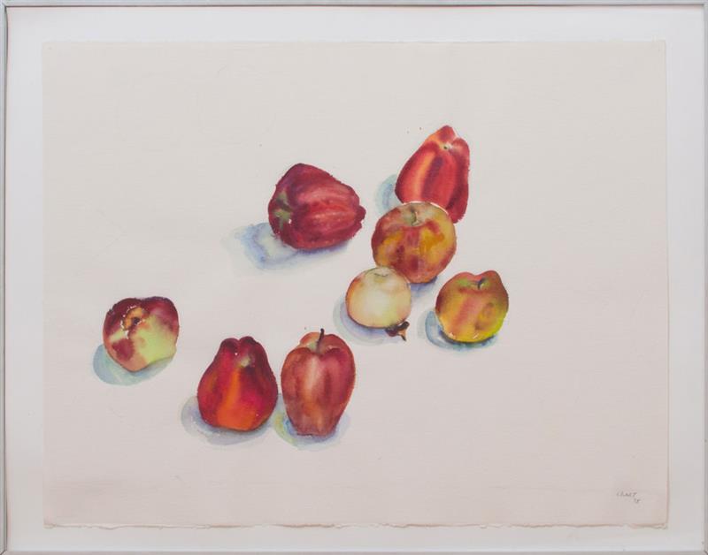 Appraisal: BERNARD CHAET - APPLES Watercolor and pencil on paper signed