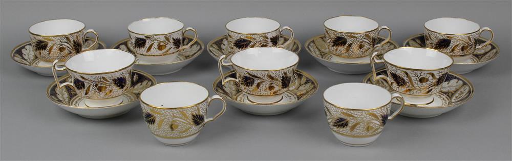 Appraisal: SET OF TEN SPODE ACORN AND LEAF CUPS AND EIGHT