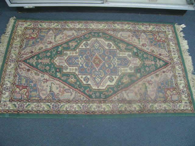 Appraisal: Hamadan Persian Handmade Rug central medallion soft colors ' x