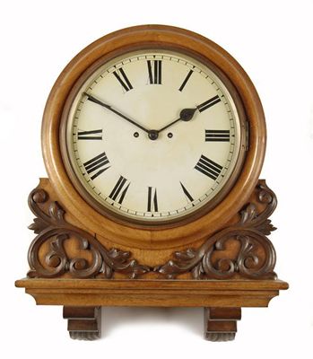 Appraisal: A mahogany wall clock with a twin fusee movement striking