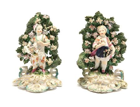 Appraisal: Pair of English Porcelain Bocage Figure Groups Estimate -