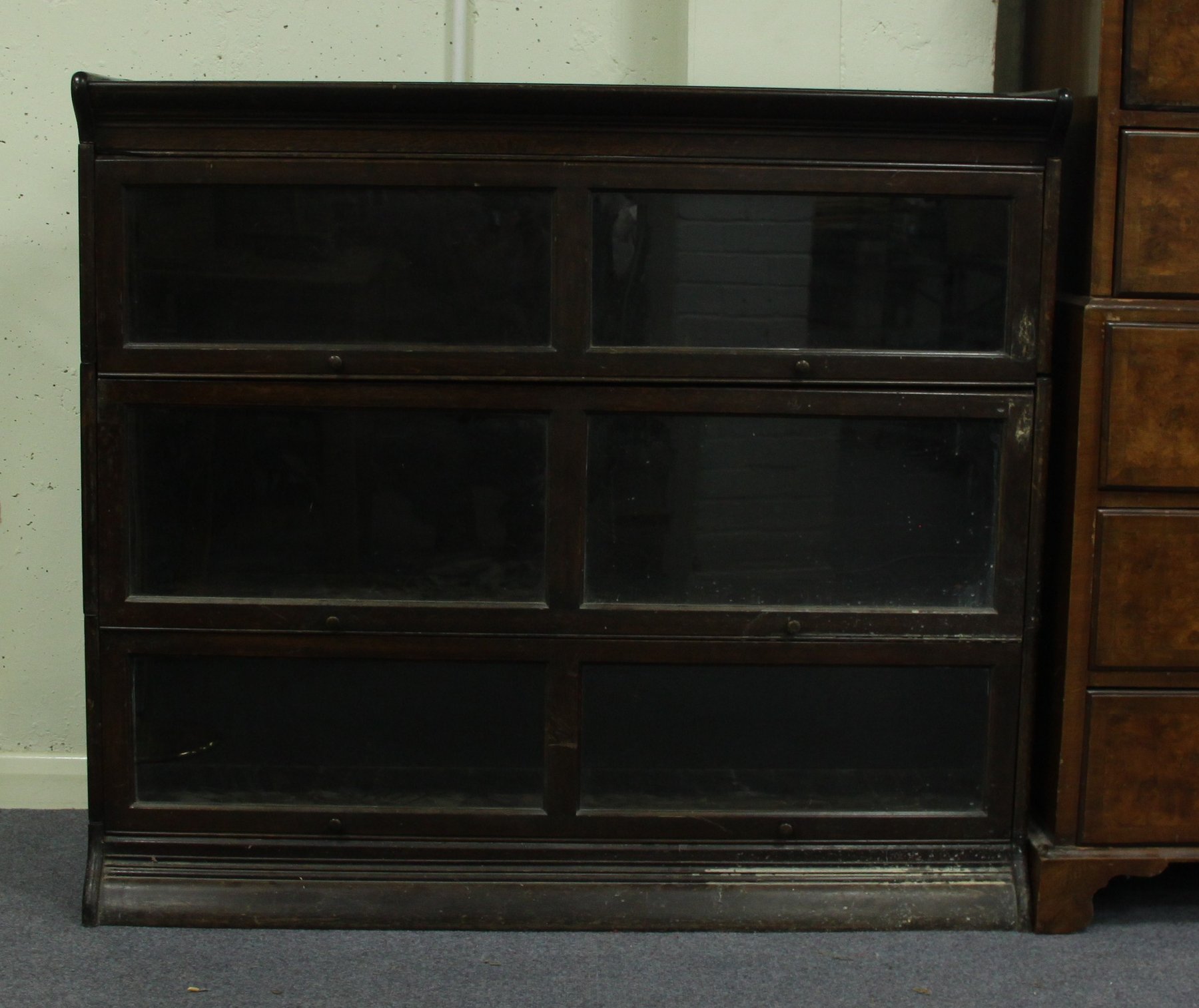 Appraisal: A two-tier Globe Wernicke style bookcase cm wide