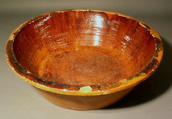 Appraisal: Large redware bowl thc h x d