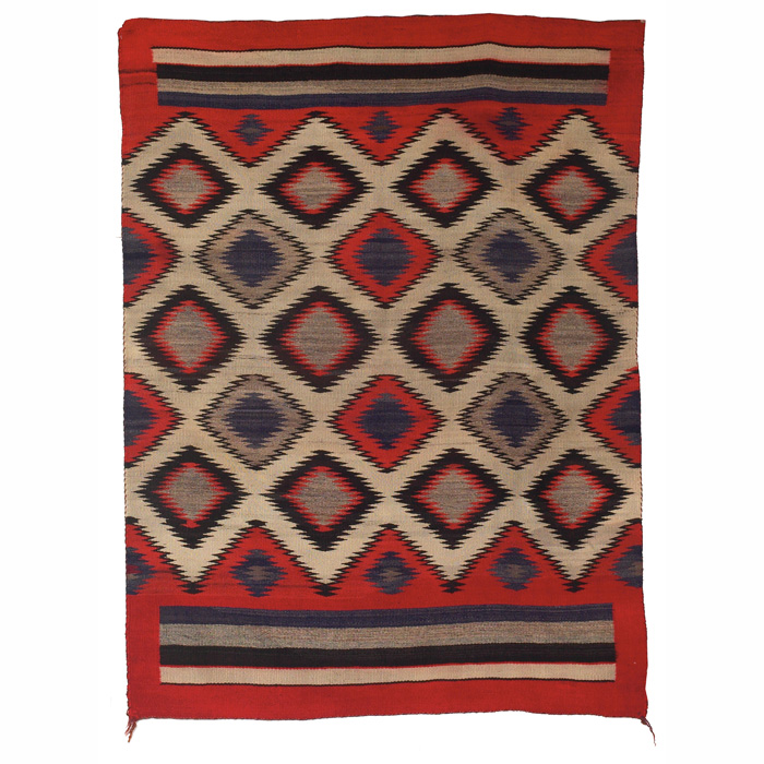 Appraisal: Navajo rug c transitional saw-tooth pattern in orange purple brown