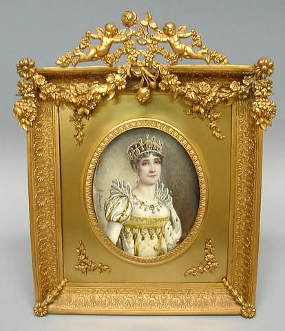 Appraisal: Oval format empress in elaborate gown x signed H Denis