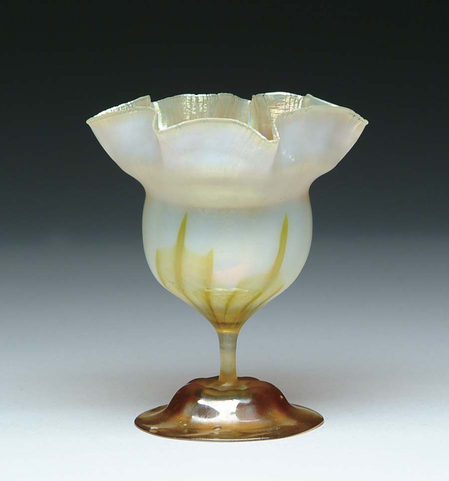 Appraisal: TIFFANY FLOWER FORM Lovely Tiffany flower form features opalescent glass