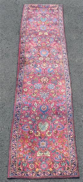 Appraisal: Antique Floral Pattern Oriental Runner Antique Floral Pattern Oriental Runner