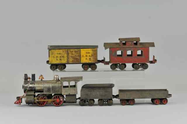 Appraisal: CARLISLE FINCH FREIGHT SET Very early set features embossed side