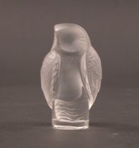 Appraisal: Lalique Glass Owl Lalique glass owl is marked Lalique France