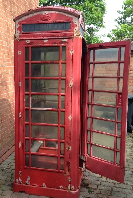 Appraisal: An early British red telephone box model K with wooden