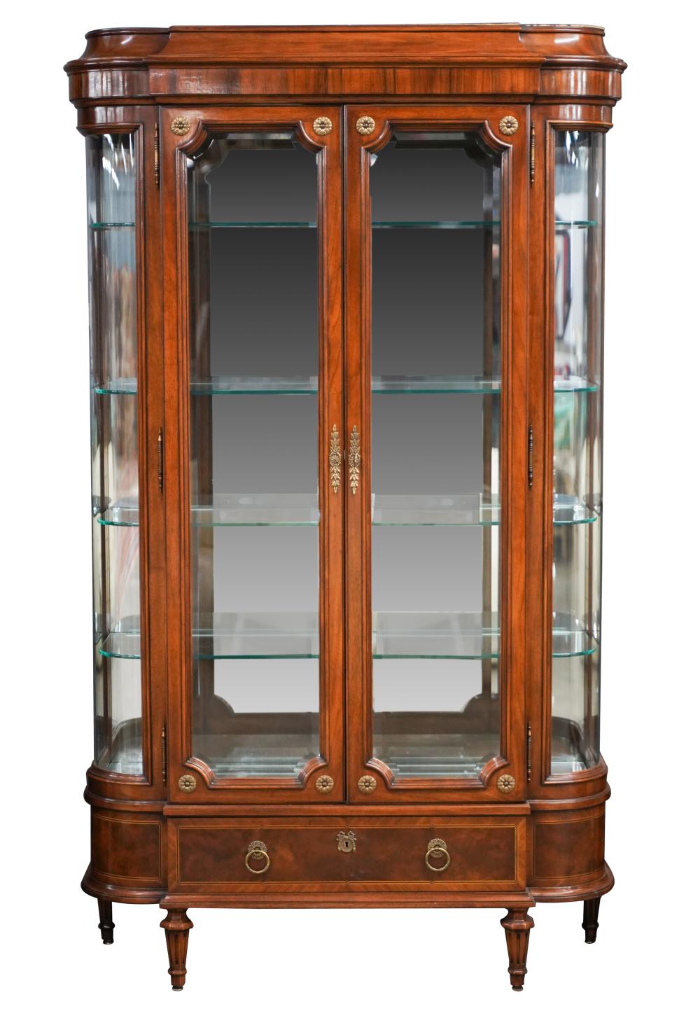 Appraisal: KARGES MAHOGANY VITRINEwith manufacturer's label the two glass doors enclosing