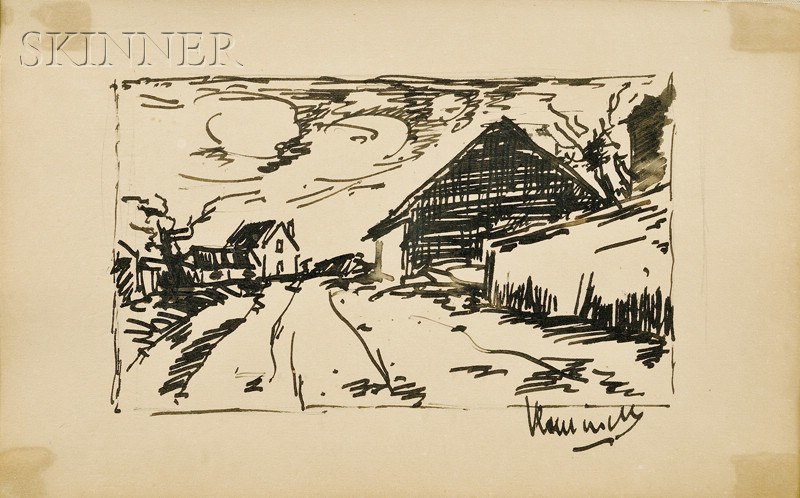 Appraisal: Maurice de Vlaminck French - Village Street View Signed Vlaminck