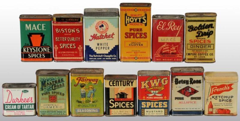 Appraisal: Lot of Spice Tins Description Nice variety of color combinations