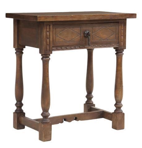 Appraisal: Spanish Baroque style walnut side table late th c having