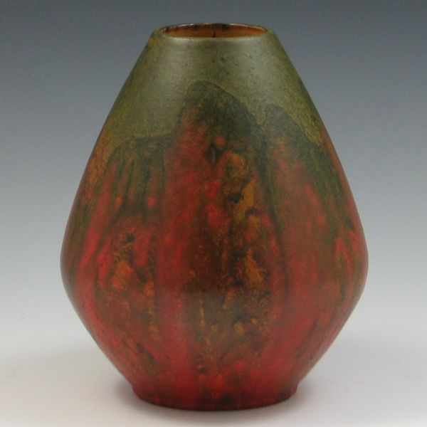 Appraisal: Ruska Vase with Overflow Glaze marked die impressed two hairlines