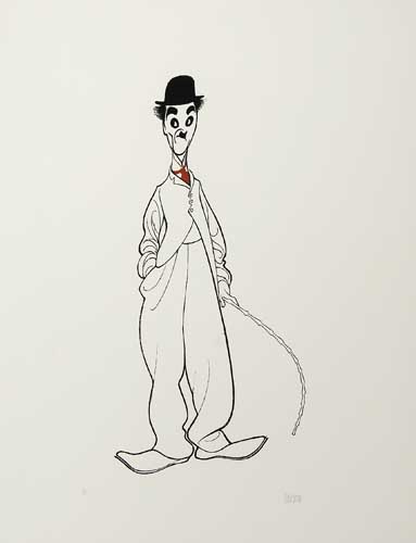 Appraisal: AL HIRSCHFELD Charlie Chaplin as The Little Tramp Color lithograph