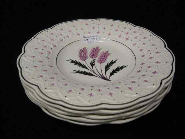 Appraisal: Wedgwood Etruria Soup Plates silver pink luster wheat design ''