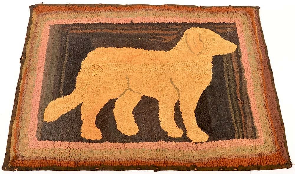 Appraisal: Late th Early th Century Hooke Rug of a Dog