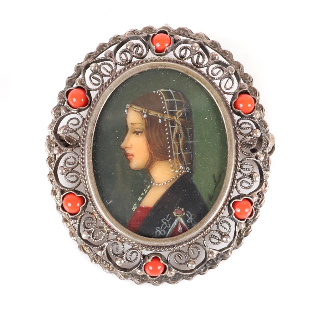 Appraisal: GERMAN EARLY TH CENTURY SIGNED MINIATURE HAND PAINTED FEMALE PORTRAIT