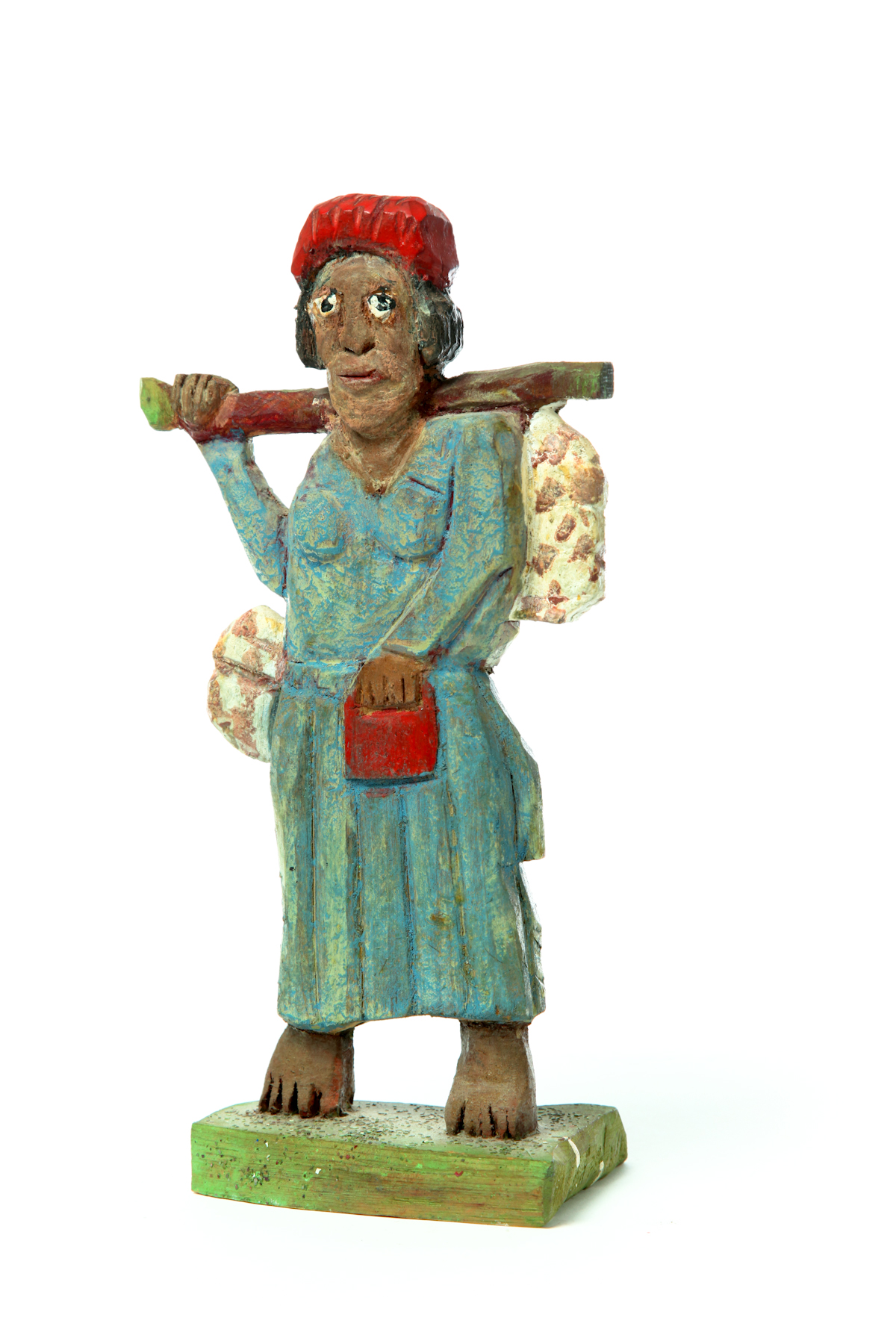 Appraisal: FOLK ART CARVING OF A WOMAN BY ELIJAH PIERCE COLUMBUS