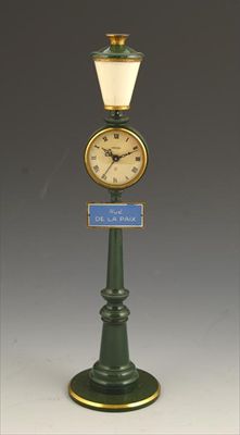 Appraisal: A Jaeger LeCoultre lamp-post timepiece with an eight day movement