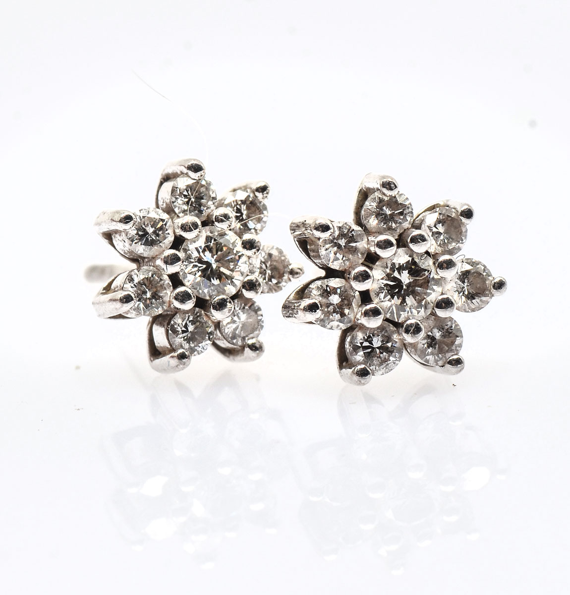 Appraisal: K CTW DIAMOND EARRINGS K white gold earrings contain round