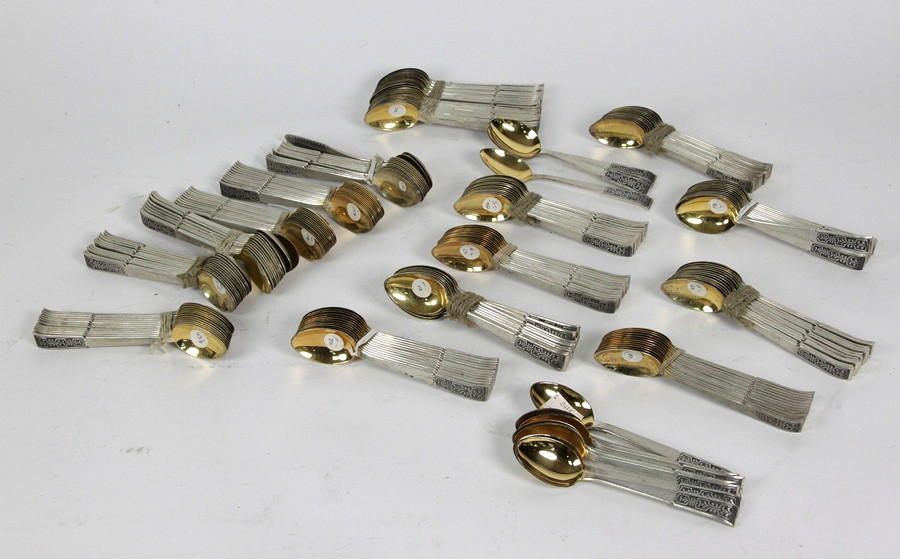 Appraisal: A large quantity of Russian white metal spoons having cast