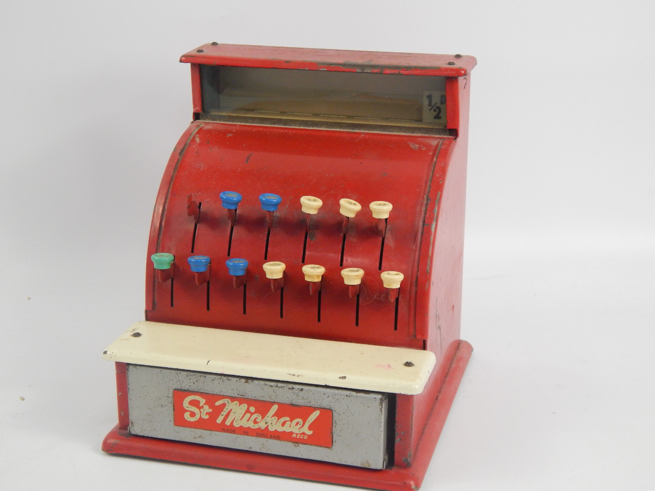 Appraisal: A mid- thC St Michael metal child's cash register in