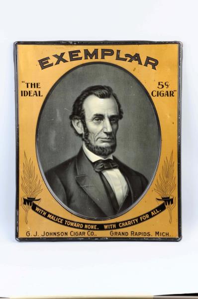 Appraisal: Exemplar Cigar Self Frames Tin Sign This is a nice