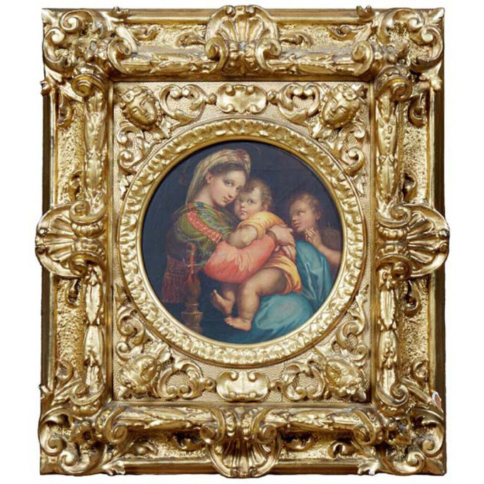 Appraisal: After Raphael - Italian Madonna della Seggiola th c oil