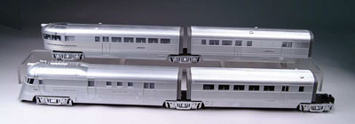 Appraisal: MTH BURLINGTON ZEPHYR -PIECE STREAMLINE SET CONDITION Very good to