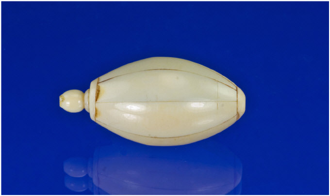 Appraisal: thC Ivory Egg Shaped Container Possibly A Scent Bottle With