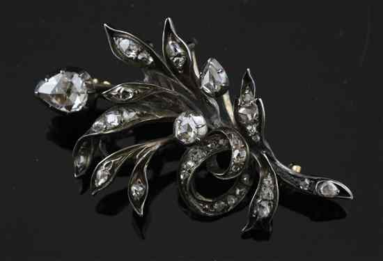 Appraisal: An early th century diamond set silver and gold floral