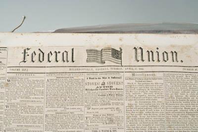 Appraisal: The Federal Union newspaper bound edition January to December Milledgeville