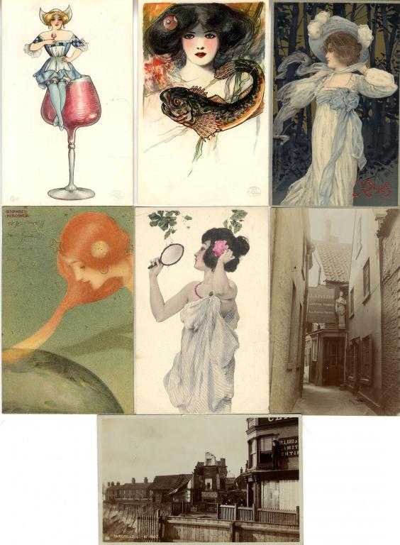 Appraisal: A FINE COLLECTION OF POSTCARDS Art Nouveau including R Kirchner