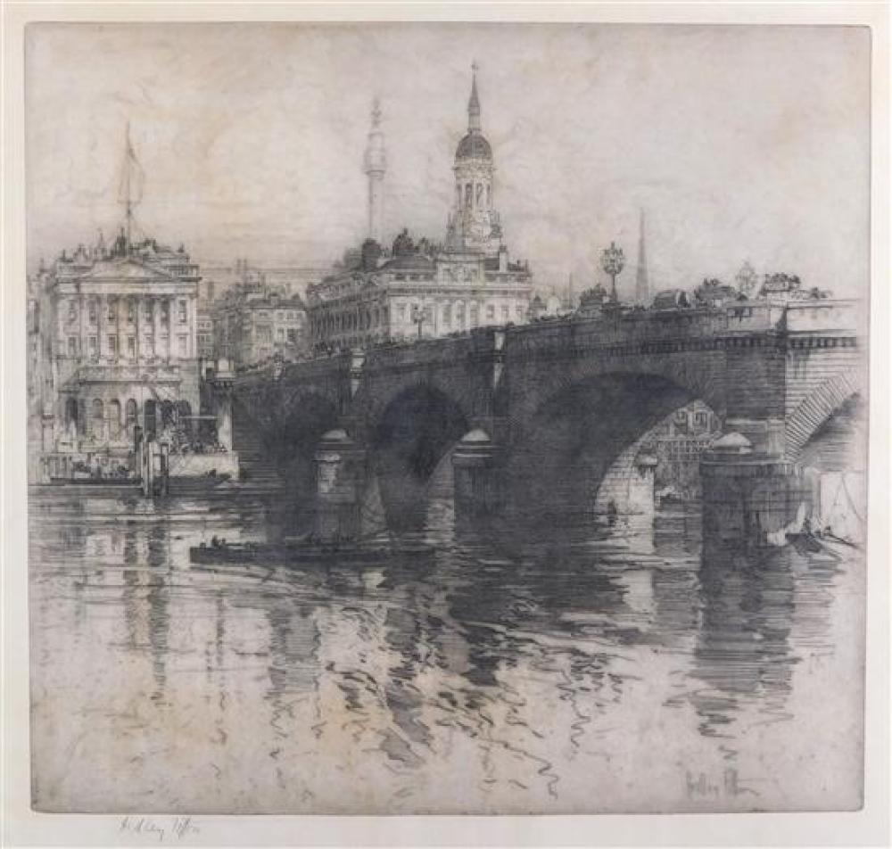 Appraisal: Hedley Fitton British - London Bridge Etching Ref Fuller p