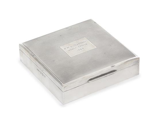 Appraisal: Sale Lot An English Silver Cigarette Box Harman Bros Birmingham