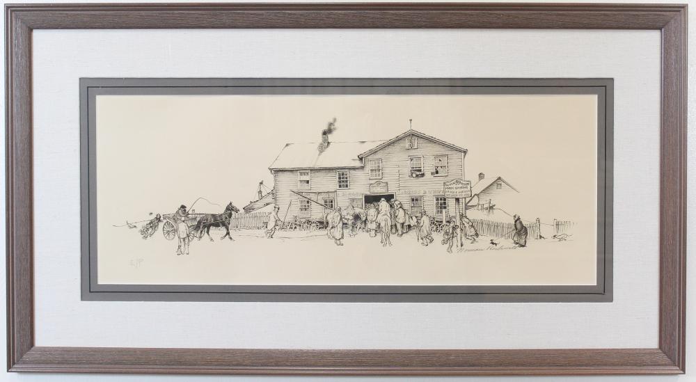 Appraisal: NORMAN ROCKWELL New York - lithograph Blacksmith Shop Pencil signed