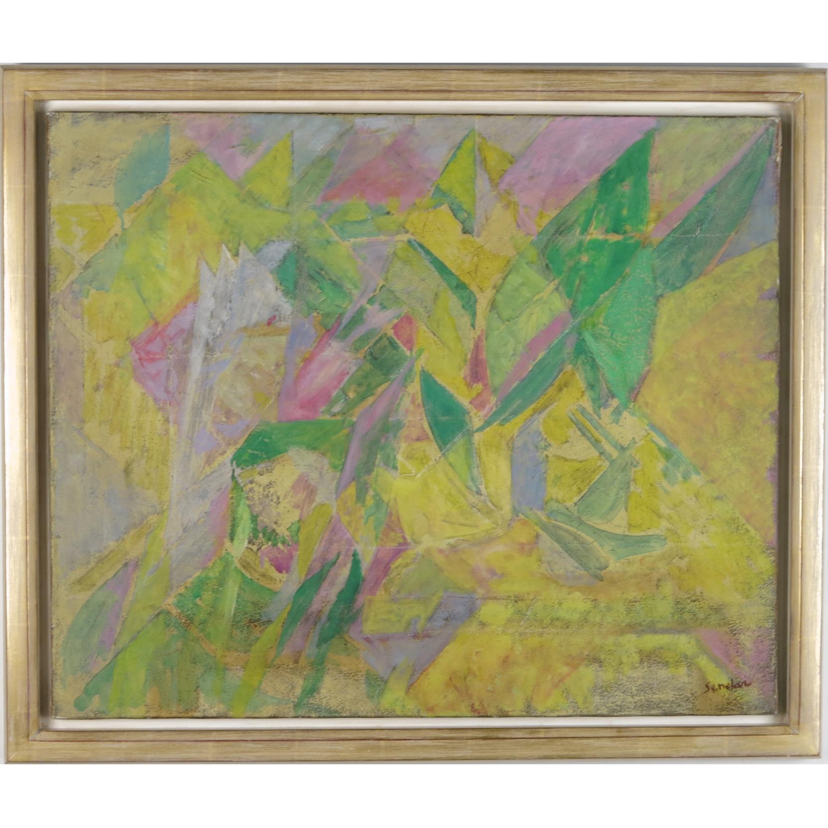 Appraisal: French School Abstract Painting oil on canvas mid- th century