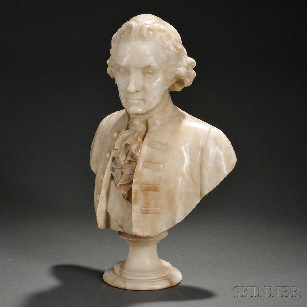 Appraisal: Carved Marble Bust of a Gentleman late th century the