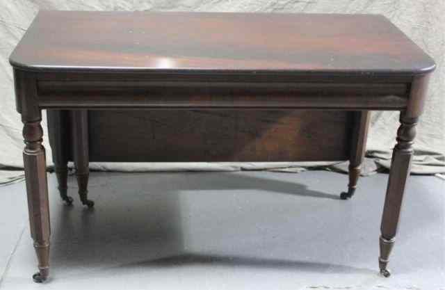 Appraisal: American Empire Mahogany Drop Leaf Table Unusual original model with