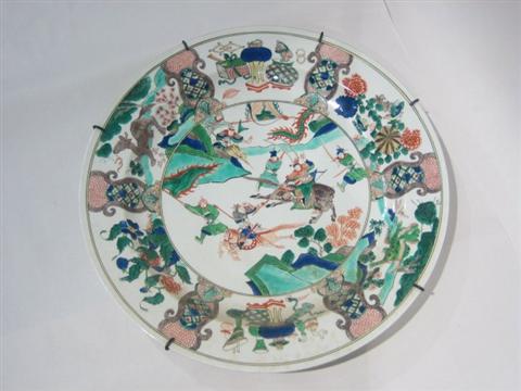 Appraisal: SAMSON FAMILLE VERTE CHARGER Well painted in the Chinese Kangxi