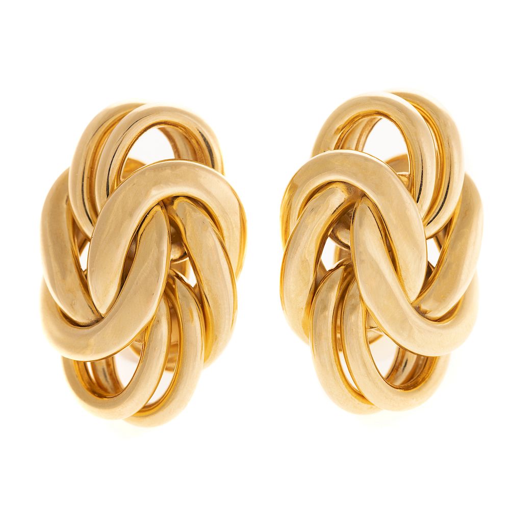 Appraisal: A Pair of K Twisted Earrings by Abel Zimmerman K