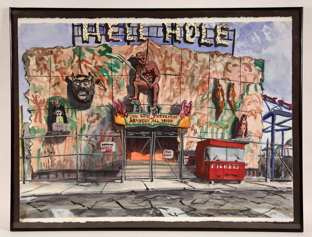 Appraisal: KENNETH RUSH VT NY - - Hell Hole watercolor on