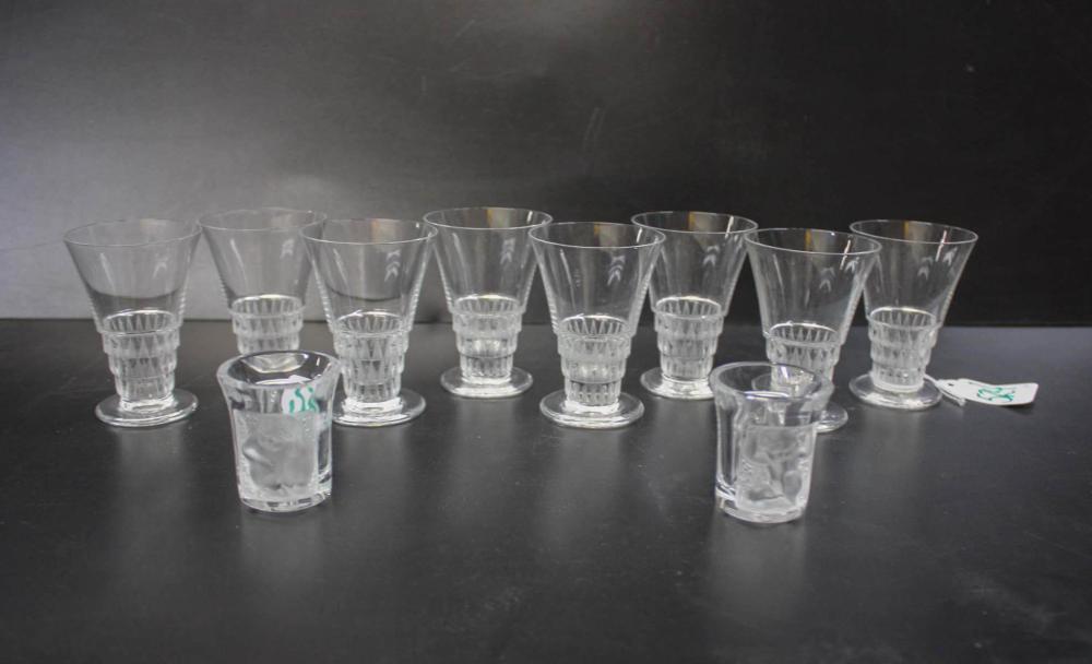 Appraisal: TEN LALIQUE DRINKWARE ARTICLES including a set of Bourgueil pattern