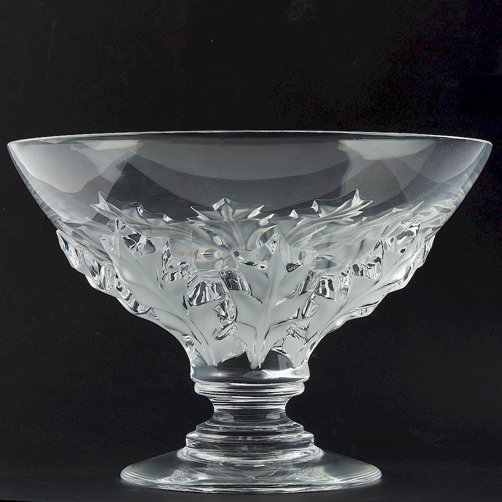 Appraisal: Lalique Olonne Compote Large Crystal Bowl Lalique France Olonne compote